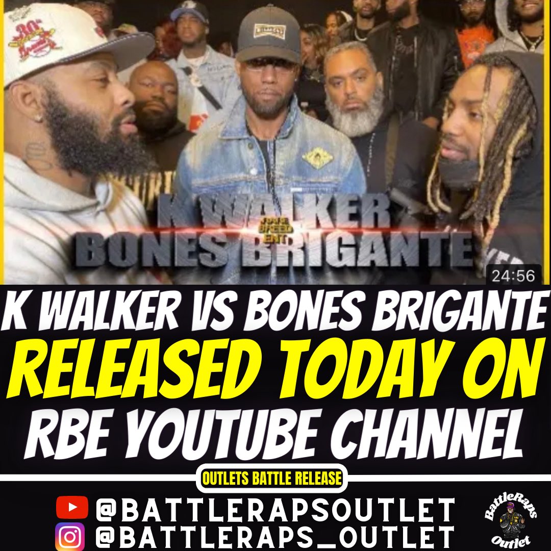 K Walker Vs Bones Brigante has been released today on RBE YouTube channel !! @Kwalker_music <a href="/bonesbrigante/">Bones Brigante</a> <a href="/ItsARP/">Sorry Its True</a> 

YouTube link - youtu.be/2IdtjQNIKYc

Follow for more battle rap content !!