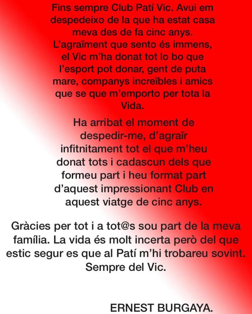 ErnestBurgaya10's tweet photo. GRÀCIES!! Ara i sempre @clubpativic https://t.co/xCXid5VPak