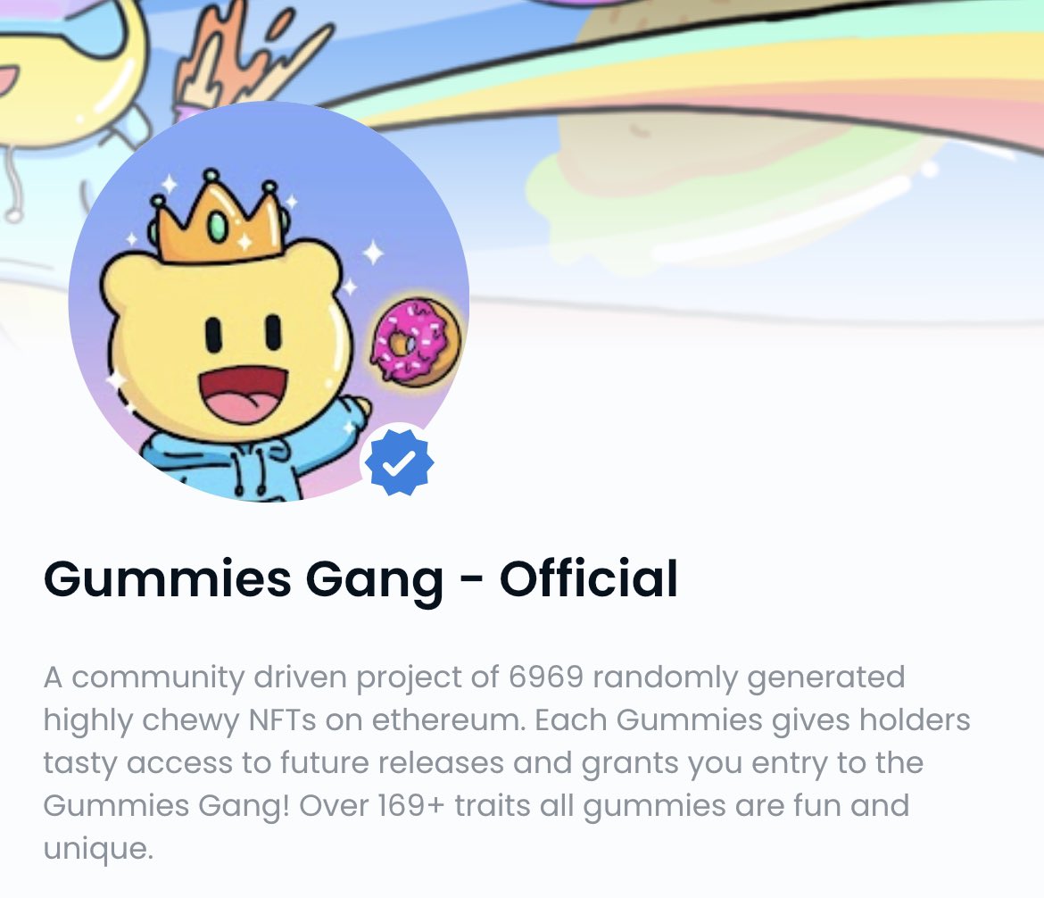 GummiesGangNFT's tweet photo. Verified✔️ 👀 https://t.co/H0QyOSS4xh