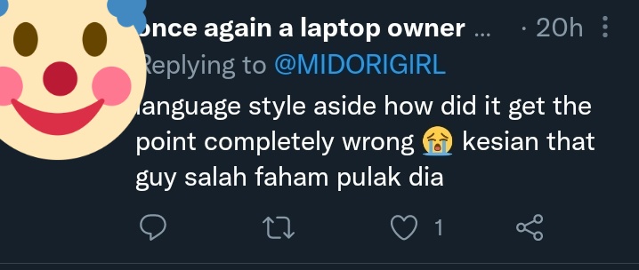 dhommir's tweet photo. Faham je,saya ada belajar english juga dulu dekat sekolah.

Mungkin sense of humour kita berbeza.

Susah juga kalau jenis pembaris/serius sepanjang masa ni haha. https://t.co/TkDXhieaYi