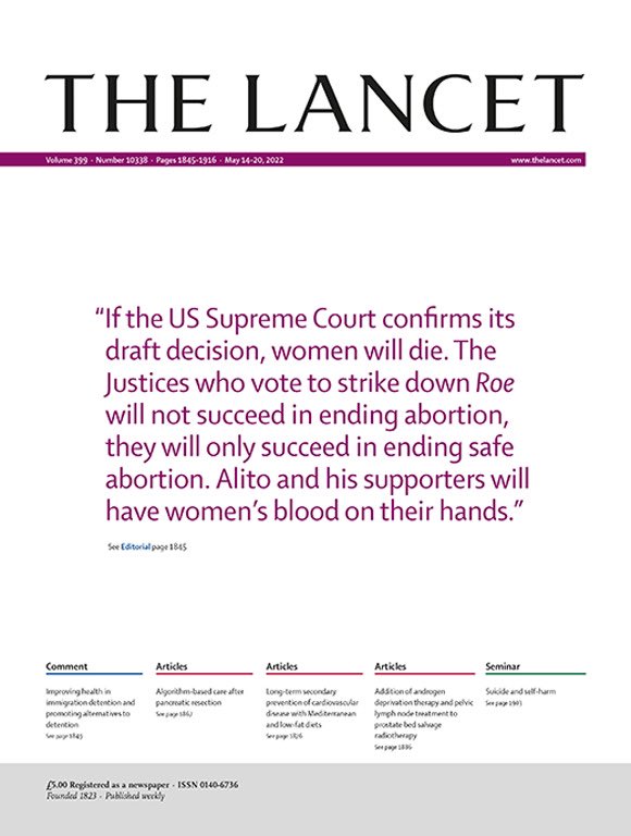 Meget sterk og helt betimelig forside av siste utgave av <a href="/TheLancet/">The Lancet</a> #abortion