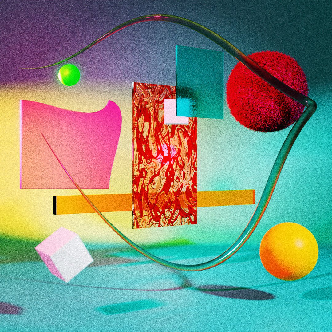 ndwm_ab's tweet photo. blenderを使って抽象的なものを作ってます。現実世界から記号を削ぎ落とし、色や形を使って精神を表現できるようになりたいです！

#blender #3DCG https://t.co/Cnq25X5jlJ