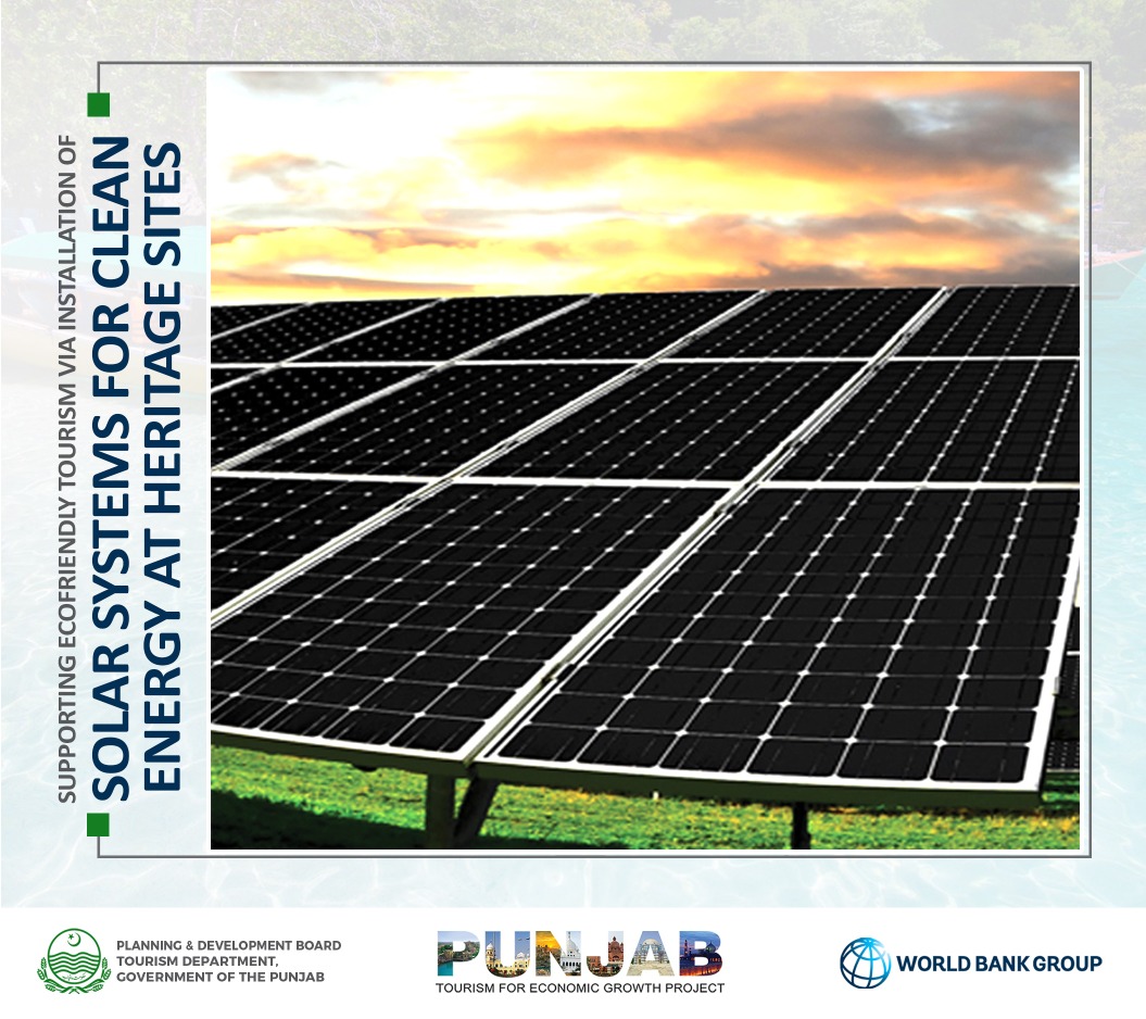 PTEGPOfficial's tweet photo. PTEGP is helping to preserve environment through renewable energy sources. Solar systems are being installed on various heritage sites across Punjab to promote sustainable tourism development. https://t.co/fSQj8ITnDY