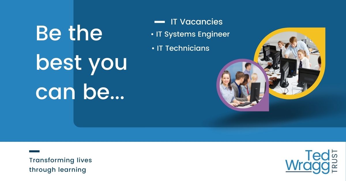 TedWraggTrust's tweet photo. ⭐Be the best you can be – be part of the Ted Wragg Trust ⭐
Due to significant growth we are seeking #IT #Technicians &amp; an IT Engineer to join our ambitious Trust of schools  👇 https://t.co/5UueP7ZUpz
#jobsexeter #exeterjobs #jobsdevon #creditonjobs #plymouthjobs #plymouth https://t.co/izzwrp9Mje
