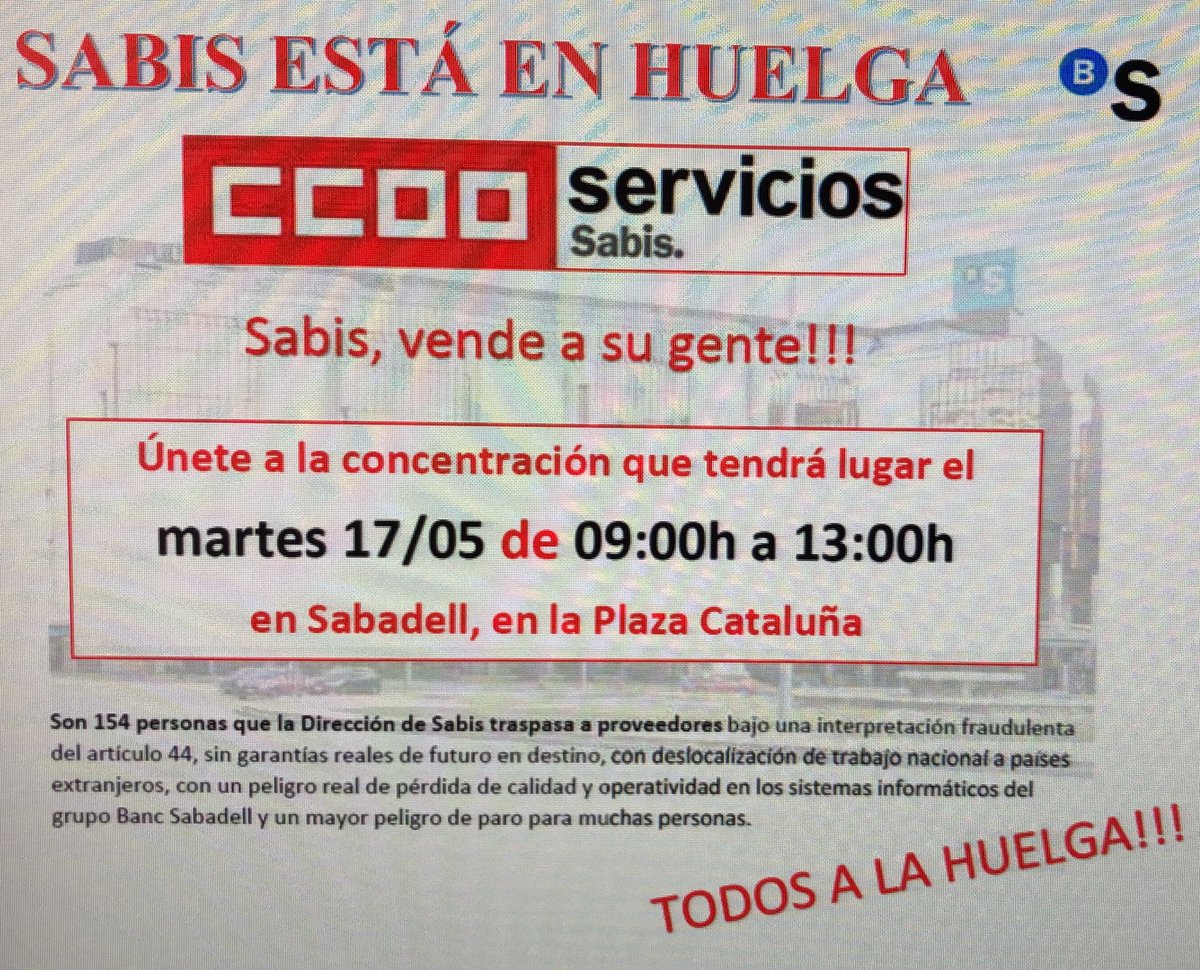 Sabis - Sección sindical CCOO tweet media