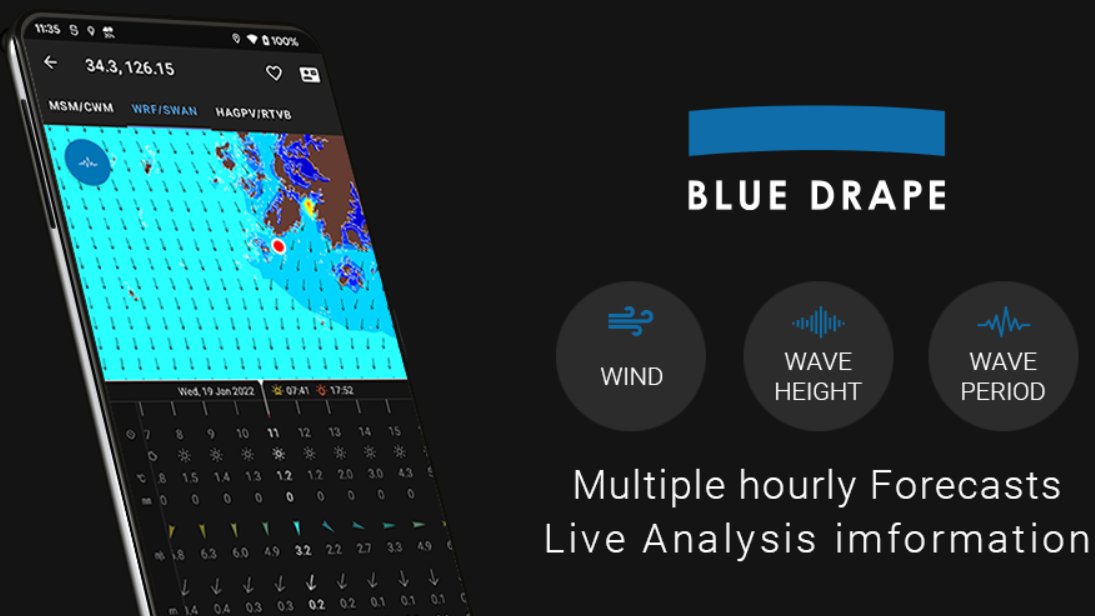 namidensetu's tweet photo. 韓国・台湾向けの海洋気象アプリBLUE DRAPEをリリースしました。
BLUE DRAPE provides local marine weather information in Korea and Taiwan.
https://t.co/iqYxsPtaTw
#BLUEDRAPE #korea #taiwan #marineweather #날씨 #바다 #일기예보 #天氣 #海 #天氣預報 https://t.co/E3vMxB6mbo