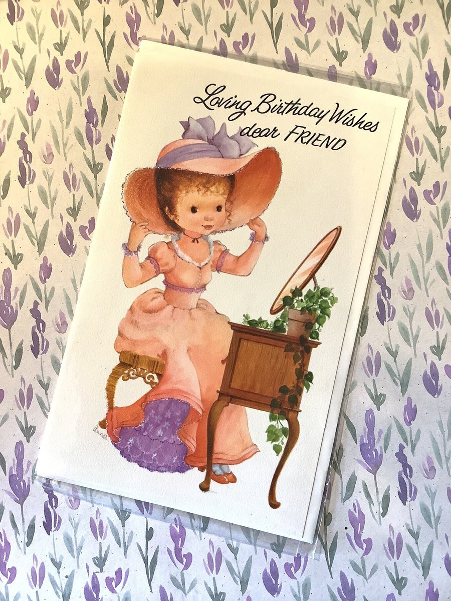 WatsonsVintage's tweet photo. I only have ONE of these ADORABLE Cards left now in my #etsyshop : EXTREMELY RARE Vintage Unused Circa 1960s 'Loving Birthday Wishes Dear Friend' Card - Sweet Southern Belle/Belle Epoque Lady Design -Unusual https://t.co/CxBDgjuCYe #Rare #Vintage #FriendBirthdayCard #CardToKeep https://t.co/Wu7tKuCtXJ