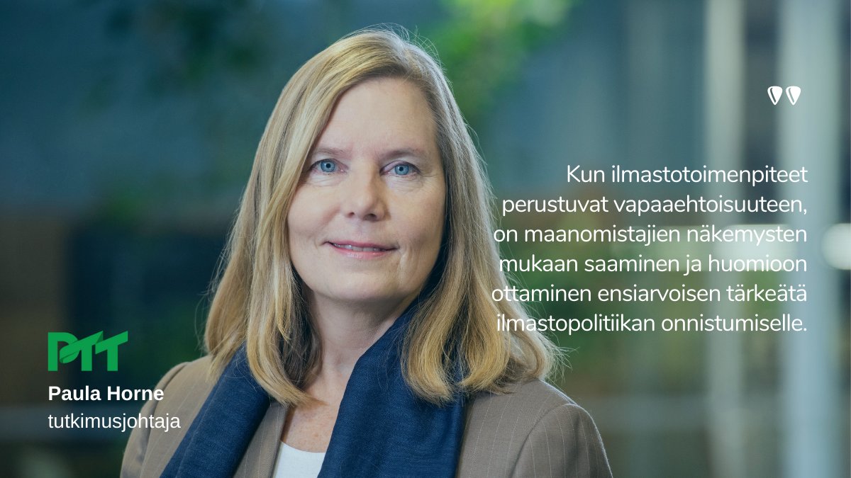 Sekä kansallisen maankäytön ilmastosuunnitelman että yksityisten hiilikompensaatiomarkkinoiden toteutumisessa avainasemassa ovat maanomistajat.

Lue <a href="/HornePaula/">Paula Horne</a> <a href="/MaasTul/">Maaseudun Tulevaisuus</a> kolumni sivuiltamme: 
ptt.fi/julkaisut-ja-h…

#metsä #metsänomistajat #ilmastonmuutos