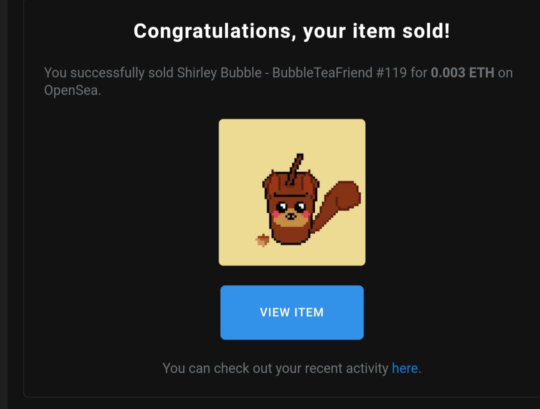 BubbleFriendNFT's tweet photo. SOOOOLD🥳🥳🧋

I woke up to an email from opensea😍 our lovely Shirley Bubble🐿 got adopted by @squirreltology 🥳
Thank you so much😍 May the power of the squirrel be with you🥰🐿

GM friends, what are your plans for the day? I'm heading to the gym soon😍💪🏼

#NFTCommunity
#Nft https://t.co/gAksnHffhg