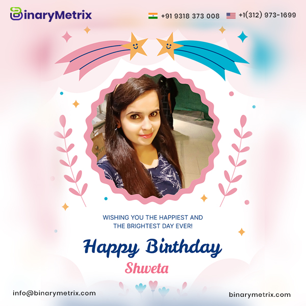 binary_metrix's tweet photo. Wishing the colleague a very happy birthday who taught us how to keep the spirit high and what it takes to enjoy the work.
✌️Thanks for being there, Shweta!
 You are a GEM  😎 

Happy Birthday, Shweta 💐🎂

#happybirthday #birthdaygirl #birthdaywishes #Keepsmile #BinaryMetrixTeam https://t.co/REF9m8sfHQ