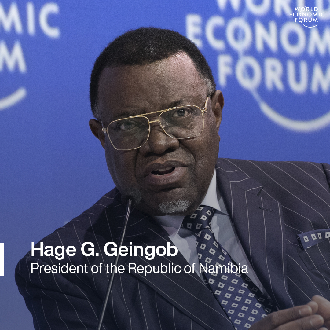 wef's tweet photo. @MinEconomia @JohnKerry @ClimateEnvoy President of the Republic of Namibia, @hagegeingob, will join leaders from across the globe at #wef22. Follow us across social media and on the website to hear from him. https://t.co/wvC5vHMY7l @NamPresidency https://t.co/IJtcKlRgjO