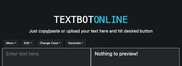 thefullstacknet's tweet photo. Check out the Textbotonline project from @FaiqSharjeel 😀
Just copy/paste or upload your text and hit the desired button
Built with #ReactJS 👇👇
https://t.co/UfJT9BaXAg
Upvote, show your support!
#makecodenotwar #DEVCommunity #developer #100DaysOfCode https://t.co/4WzC7ThagL
