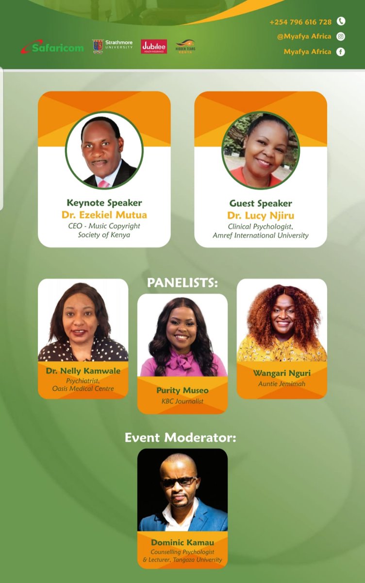 EzekielMutua's tweet photo. Delighted to be part of the great efforts by @afya_my to create awareness on mental health issues. The entertainment industry is quite affected by this challenge and we need to raise a national conversation on mental wellness. https://t.co/8p3CkSvVWP