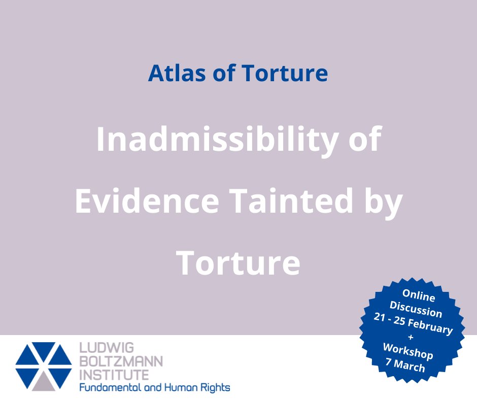 📢 Today: In an online workshop, co-organised with the @osce_odihr, will be discussing about the inadmissibility of #tortureevidence. The workshop will gather #anti-torture organisations and experts to foster exchange and cooperation. Read more: bim.lbg.ac.at/en/story/news-…