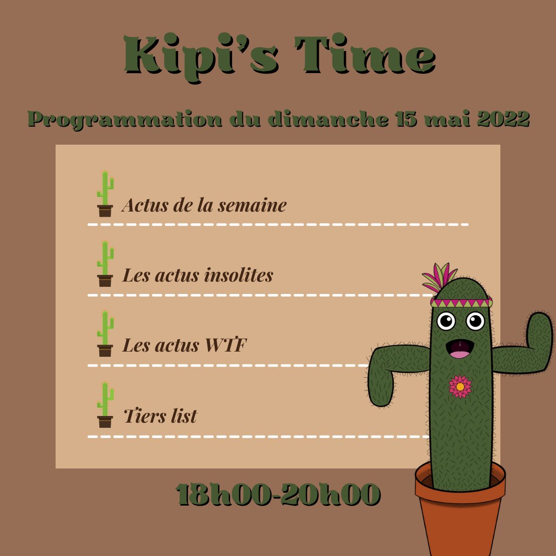 KipiTime's tweet photo. Petit retour au sources dimanche ! 🌵
Rejoins nous ici https://t.co/grll7FRNjS  😉

#streamfr #twitchfr #stream #TwitchStreamers #twitch https://t.co/Rk8vc9tWQJ