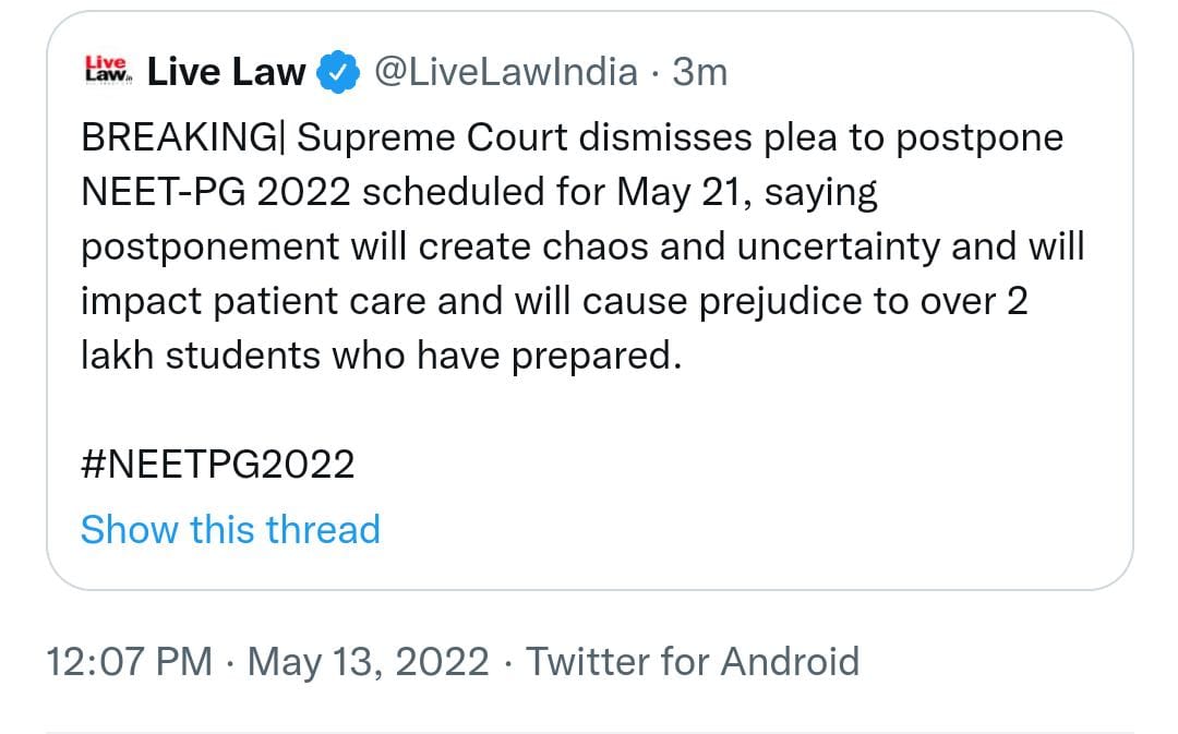 1234Chetan's tweet photo. Delay in councelling, less seats for gen cat, working excessive in covid did not cause chaos, but giving some time to prepare will cause it. Doctors will always be underrated in this country. @PMOIndia @IMAIndiaOrg @imajdnnational @DrRohanKrishna3 https://t.co/cqtg32RSfZ