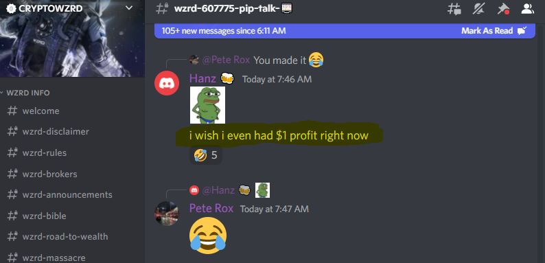 cryptouzzz's tweet photo. THE WHOLE CRYPTOWZRD GROUP IS BROKE, 

Thanks to Billy's genius trades.

Billy really needs to be judged and sent to the goulag for promoting his losing group as "the most profitable community" https://t.co/m6upkNy9zo