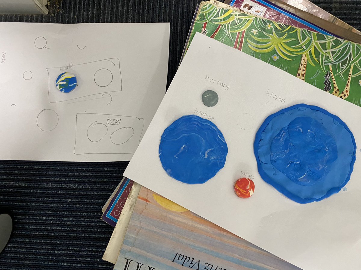 AISCElementary's tweet image. #AISCGrade5 #AISCElementary @ThorpeBritt Scale solar system project for size not distance. Learning about radius and diameter and how to draw using a compass. Science and math connection.