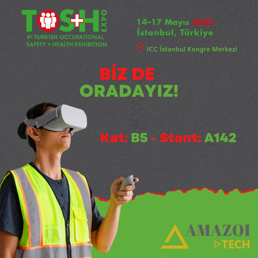 14-17 Mayıs tarihlerinde gerçekleşecek TOS+H Expo’da biz de yerimizi aldık. Herkesi B5 kat A142 no’lu standımıza bekliyoruz!

#toshexpo #isg #işsağlığıvegüvenliği #işgüvenliği #vr #eğitim #training #fuar #istanbulkongremerkezi