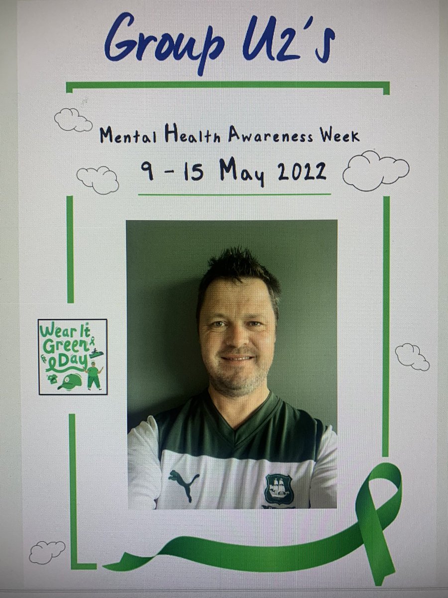 eracsouthwest's tweet photo. Only one thing to wear for #wearitgreenday @Woodythedrum #MentalHealthAwarenessWeek #groupu2 #IveBeenThere #COYG π https://t.co/cuja2OTlZZ