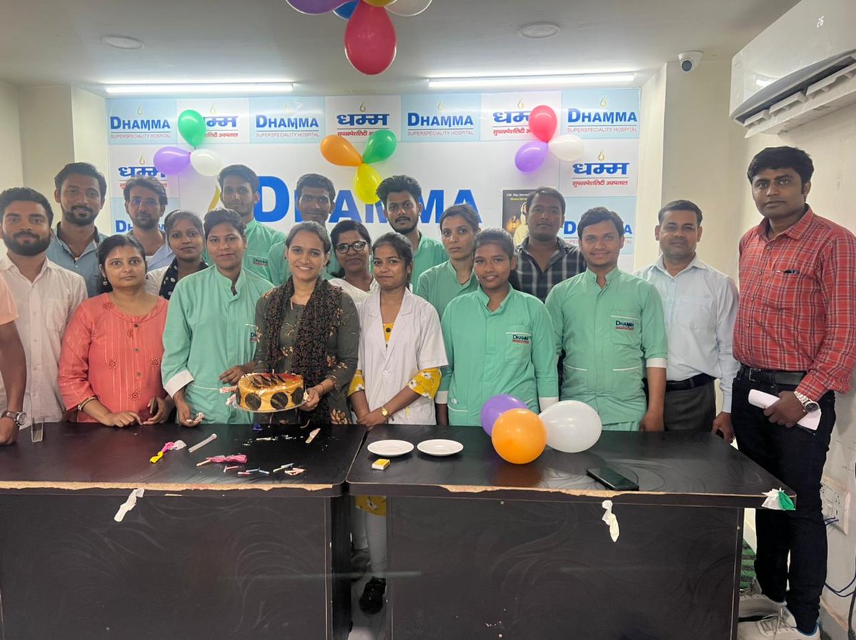 dhammahospital's tweet photo. Glimpses of Nurse day celebration at Dhamma Superspeciality Hospital. #NursesDay #ThankYouNurses #Buddha #dhamma #hospital #Bihar #Patna #Doctor #medicine https://t.co/sI59S43dfl
