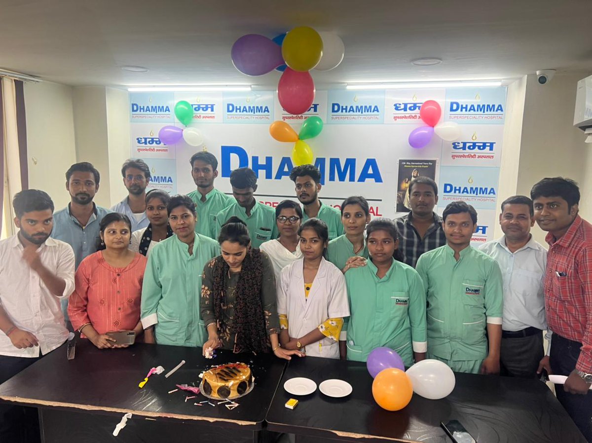 dhammahospital's tweet photo. Glimpses of Nurse day celebration at Dhamma Superspeciality Hospital. #NursesDay #ThankYouNurses #Buddha #dhamma #hospital #Bihar #Patna #Doctor #medicine https://t.co/sI59S43dfl