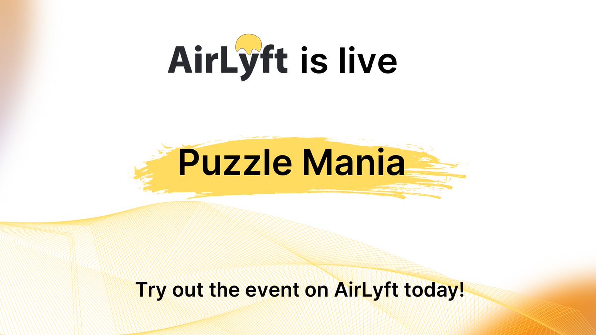 airlyftone's tweet photo. 1/ We're happy to announce that AirLyft is now live with a Puzzle Mania event, hosted by @kyteone on the AirLyft platform. Try it out today to get the experience of our upcoming technology (and win upto $100 in $KTE) https://t.co/fkfgOMaLat https://t.co/c8AAZcdwRT