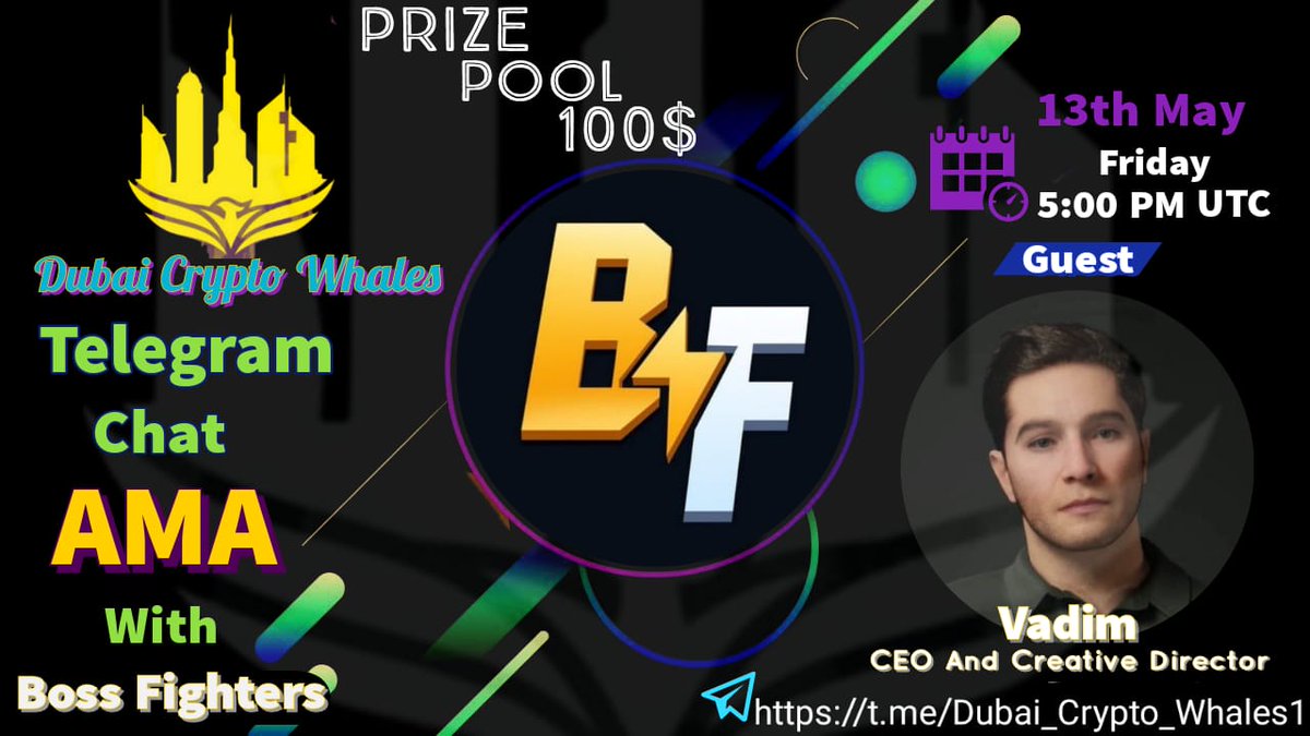 URchristiano07's tweet photo. We're Pleased to announce our next #AMA with @BossFightersVR
 on 13th May 5:00 PM UTC
Reward Pool: 100$ 🔥
Venue https://t.co/hlqg2D7sax
♦️ Rules
✅ Follow @CryptoWhalesDCC &amp; @BossFightersVR
✅Like&amp;Retweet
✅Comment Questions &amp; Tag 3 Friends with your BEP20 address https://t.co/pk2xWtu879