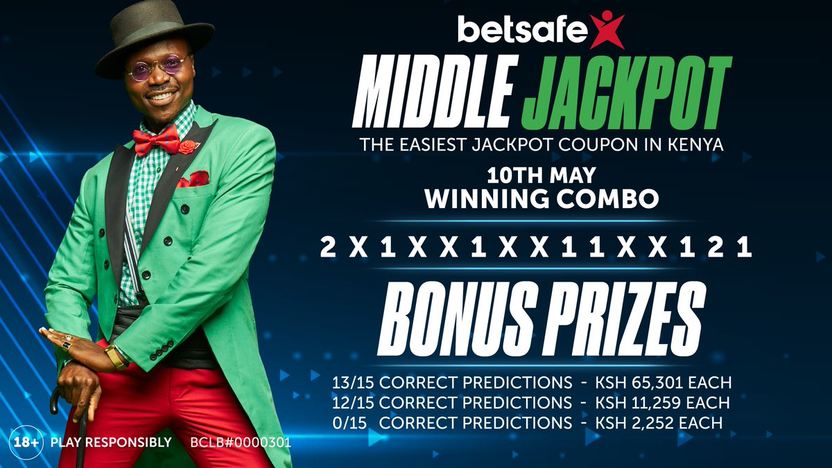 Betsafe_KE's tweet photo. Middle Jackpot winning combo.

Play here: https://t.co/dmqyf4vxFW

#Betsafe #MiddleJackpot #BetSwafi https://t.co/pXkblpSvy1
