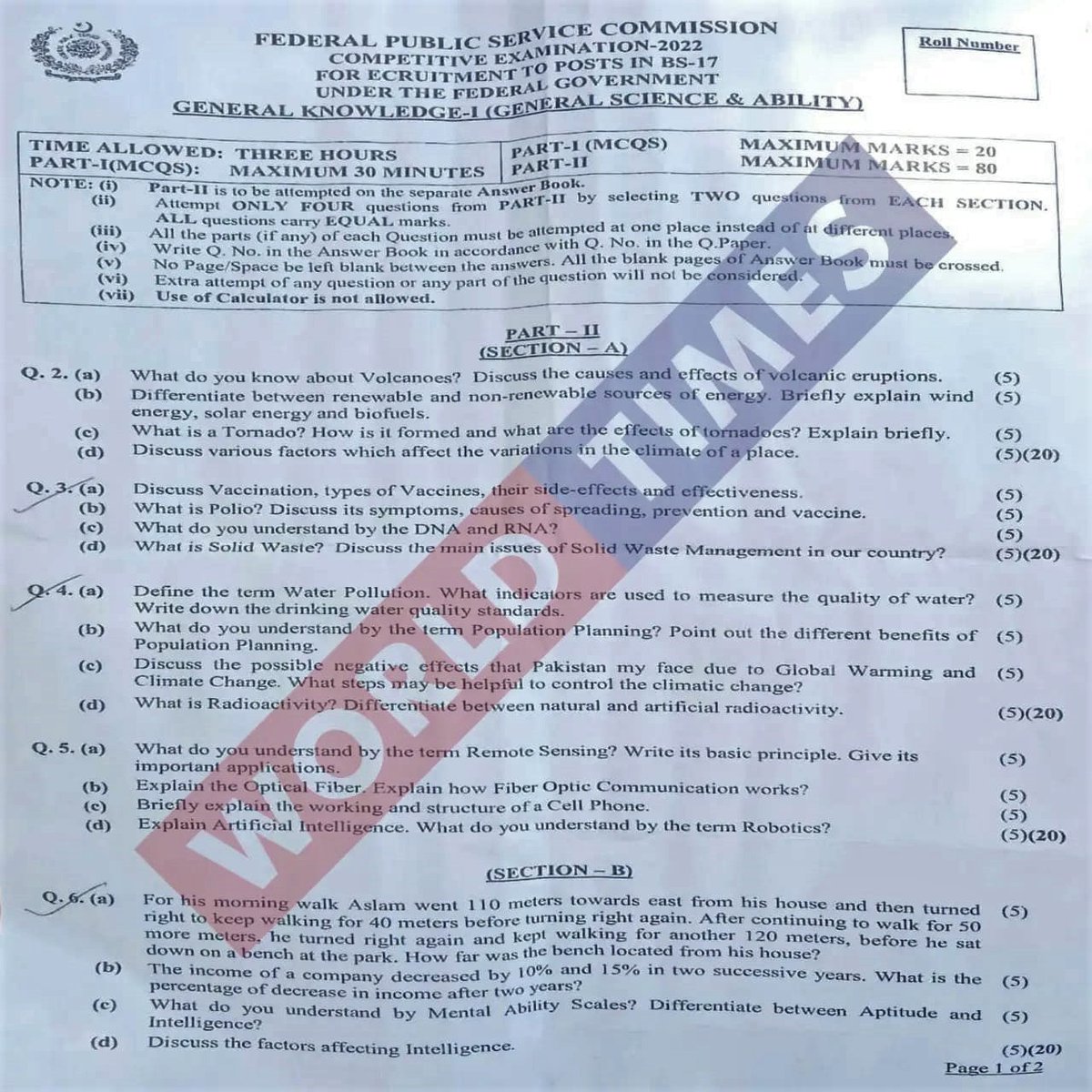 WTPublications's tweet photo. CSS Paper English General Knowledge I (General Science & Ability) 2022
#pastpapers #csspapers2022 #GeneralScience #JWTPublications #jwtmagazine #cssworld
https://t.co/JA3ZJ1abOl https://t.co/8QaB7fHvZV