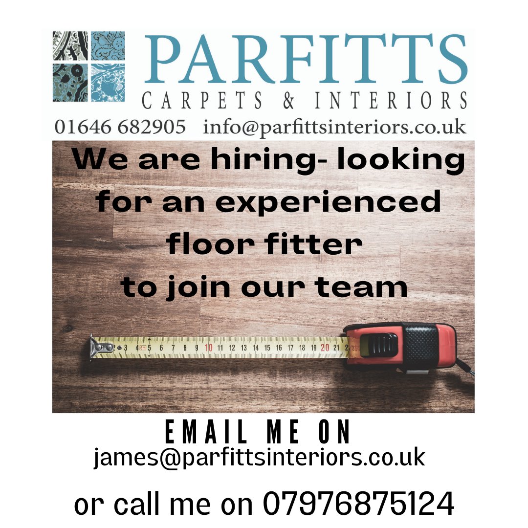 A rare opportunity to come and join our family team, 
We require a Time Served flooring fitter 
 working in pembrokeshire  areas
 fitting all aspects of flooring,
 Full-time, Permanent
Salary: £20k to £27k per year
 10 years experience preferred)
Driving Licence (required)