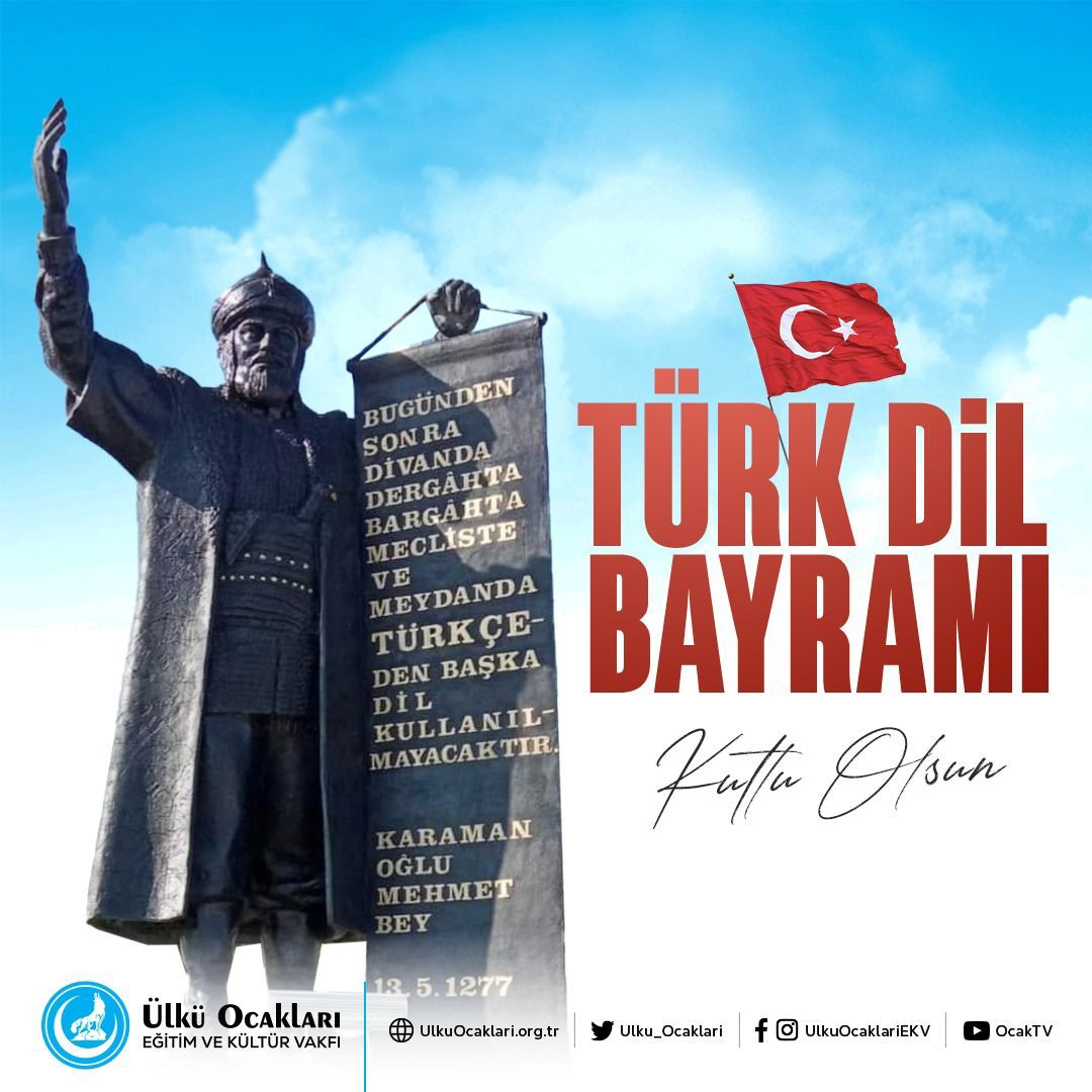 KURT_BAKISI_9's tweet photo. 13 Mayıs #TürkDilBayramı kutlu olsun. https://t.co/zURVEb7W4B