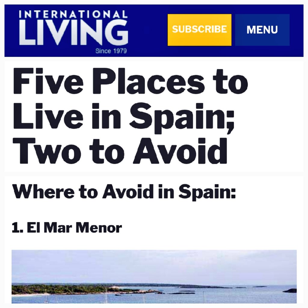 JulioDHello's tweet image. La desidia y la inacción tienen su reconocimiento, esta vez en el ámbito internacional. #sosmarmenor #marmenor #contaminación #eutrofización #murcia #NoVivir #turismo
internationalliving.com/five-places-to…