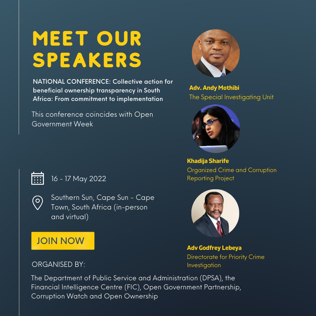 Register for our conference on beneficial ownership transparency (BOT) here: bit.ly/38iTBgN to learn more about the collaborative role of government, civil society, and the private sector in actioning South Africa’s BOT commitments. #followthemoney #FATFinSA