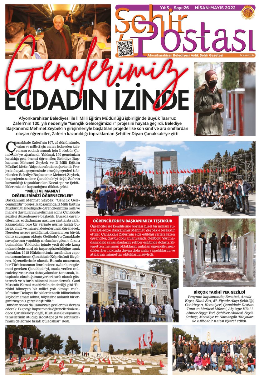 Afyonkarahisar Belediyemizin faaliyetlerinin yayınlandığı Şehir Postası Gazetemizin yeni sayısı çıktı....
Gazetemizi sehirpostasi.com adresinden online okuyabilirsiniz...
#Afyonkarahisar 
<a href="/afyonbelediyesi/">T.C. Afyonkarahisar Belediyesi</a>
Mehmet Zeybek