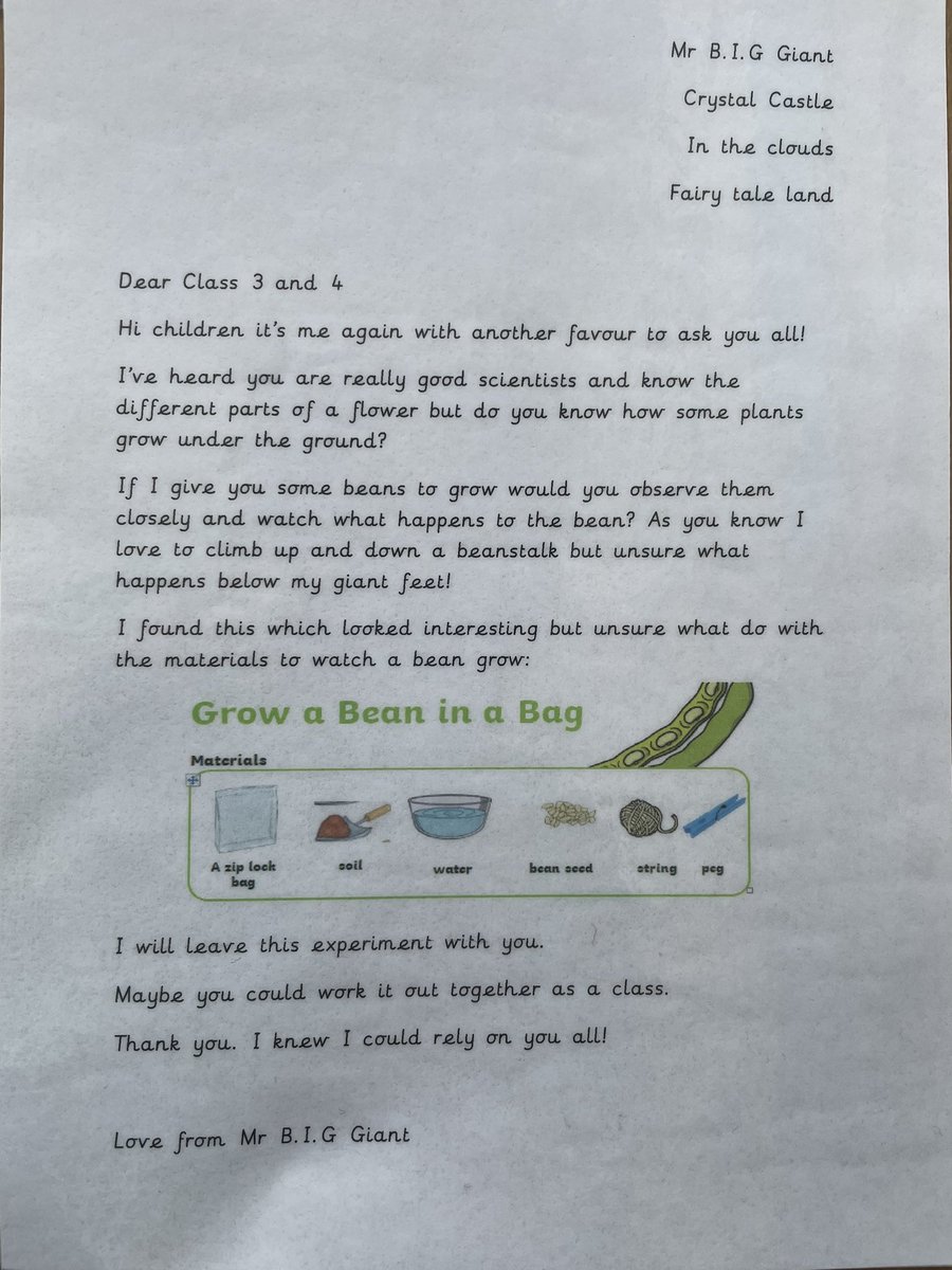 AnParkInfants's tweet image. ‘Awe and Wonder’ in Year 1. The giant left us a bean investigation… Such excitement! #apiscience #apiclass3 #apiclass4