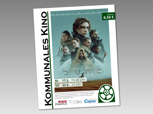 Das Kommunale Kino zeigt das Sci-Fi Drama "Dune" am Dienstag (17.05.) um 19.30 Uhr und Sonntag (22.05.) als Matinée um 12 Uhr dlvr.it/SQJ49j