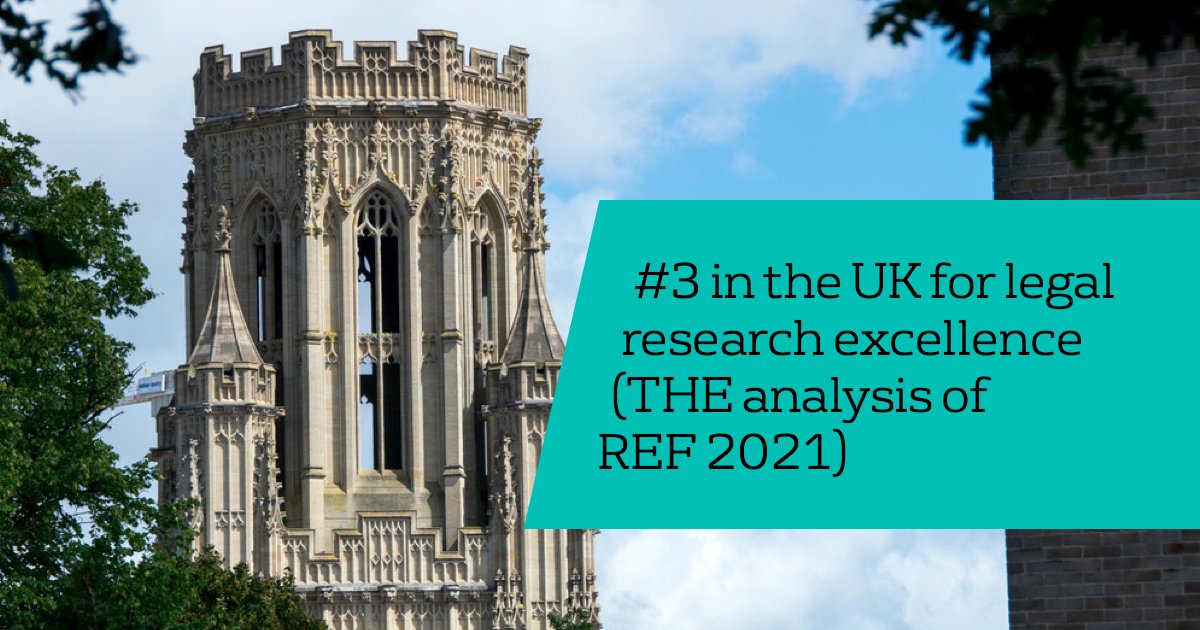 We're delighted to share that we’re ranked #3 in the UK @timeshighered for legal research, with 93% classed “world-leading” or “internationally excellent” in #REF2021. A huge collective effort across teams & with partners 🙌 bit.ly/3L5bKfe