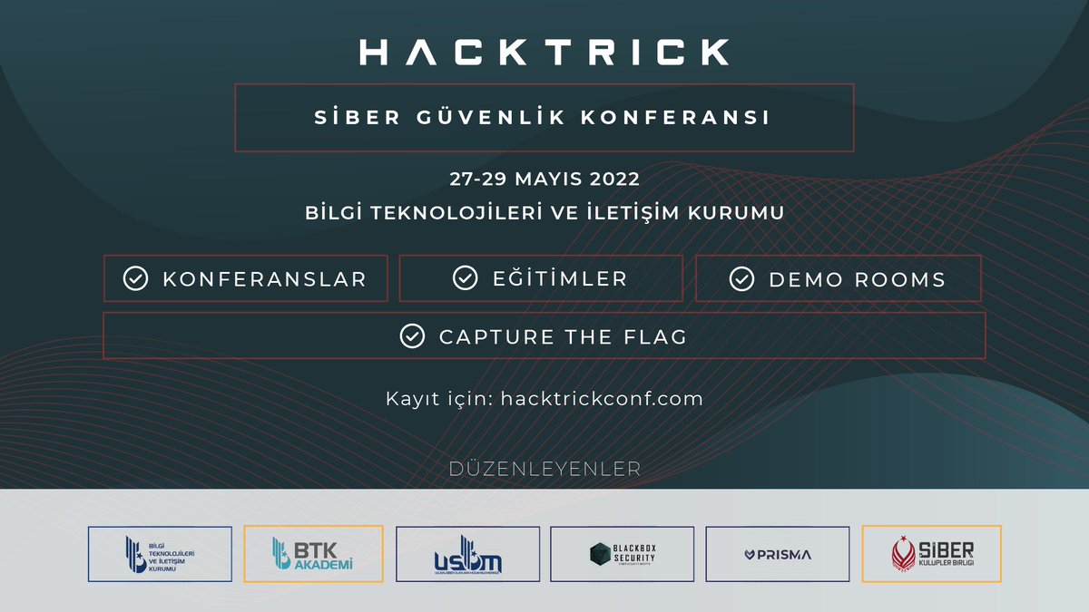 Bu sene <a href="/hacktrickconf/">Hacktrick</a>  da Berat Gökberk İşler ile birlikte 28-29 Mayıs tarihlerinde Ankara'da Mobil Uygulama Güvenliği eğitimi veriyor olacağız. Kayıtlar için son günler, ilgilenen arkadaşlara hatırlatmış olalım :) Kurs detayları ve kayıt: hacktrickconf.com