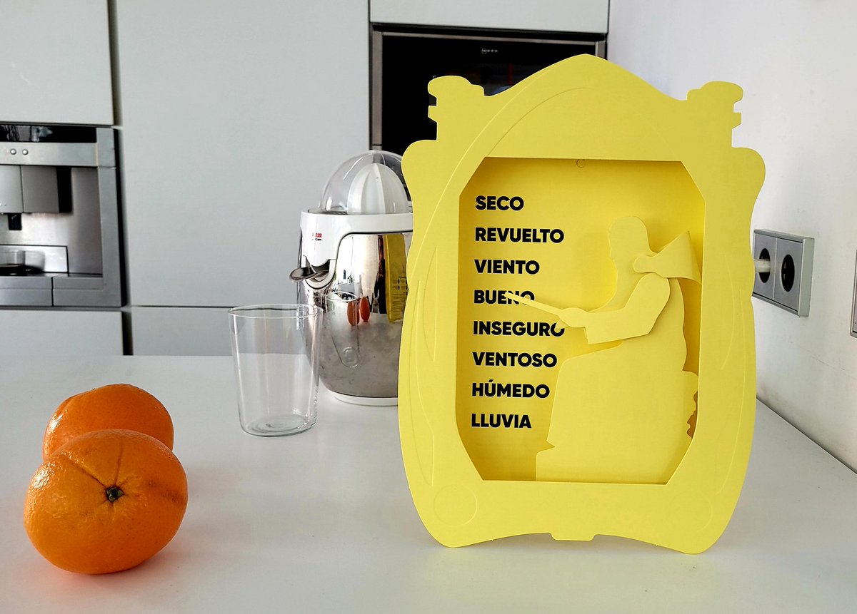 El #frailedeltiempo  continúa con el "Bueno" como previsión del tiempo para mañana en Barcelona. Eso sí, hoy le hemos puesto un aire cítrico a la versión modera del fraile. Qué tiempo marca en el vuestro? #meteo #eltiempo #eltemps #quetiempoharamañana