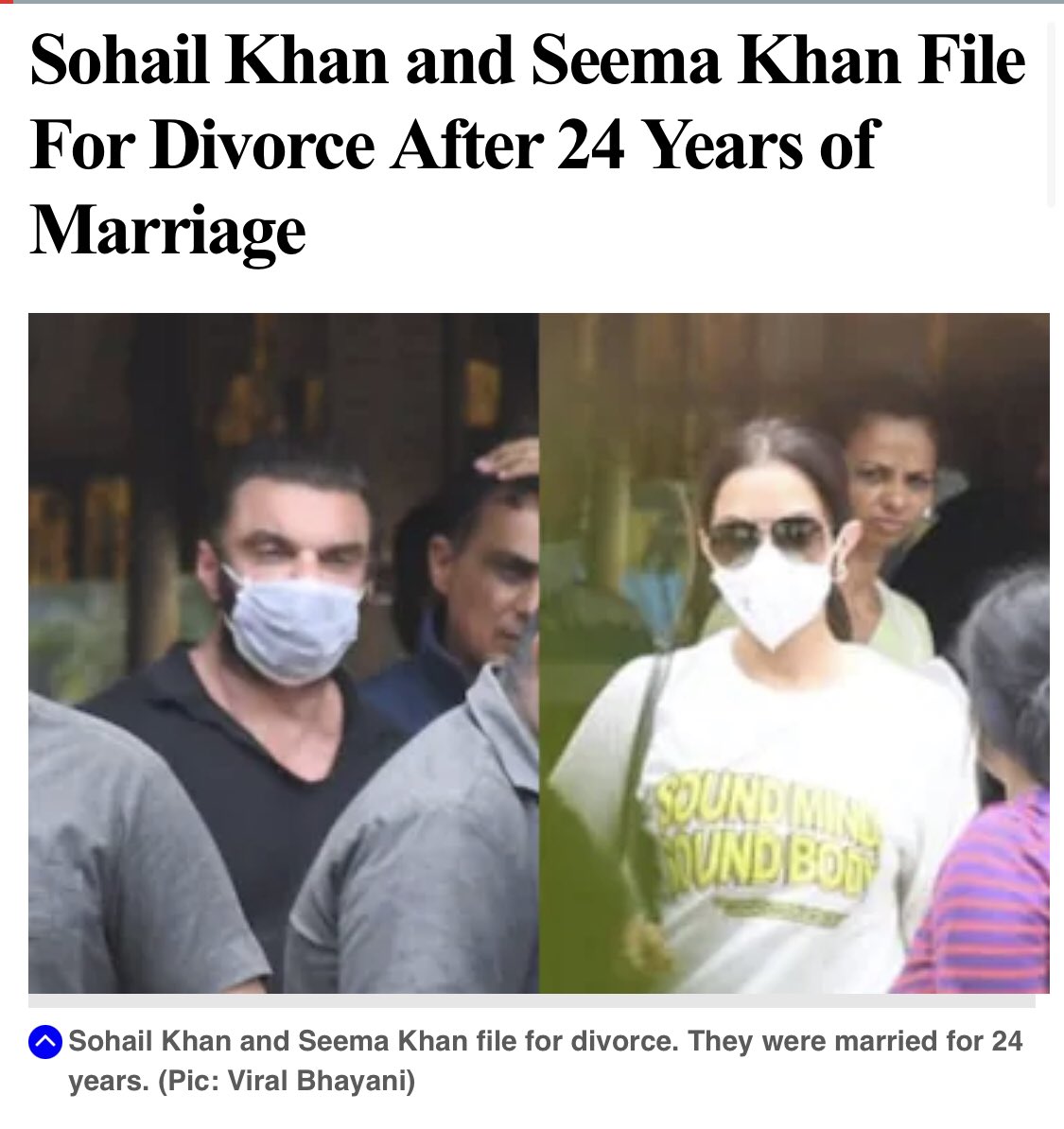 Both brothers got divorced. No wonder why #SalmanKhan didn’t get married yet 😉

#SohailKhan #SeemaKhan