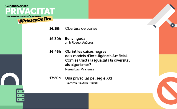EticasAI's tweet photo. ¿Qué es la privacidad y por qué es relevante?

Hoy, @gemmagaldon responderá a esta y otras cuestiones en la 1ª Jornada sobre Privacitat junto a @sailormerqury, @e_paniagua y @aguerosraquel.

🕟 16:15
📍 CaixaForum, Palma de Mallorca
👉 https://t.co/vMfYdDohEw

 #PrivacyOnFire https://t.co/ZLCr0EwRBt