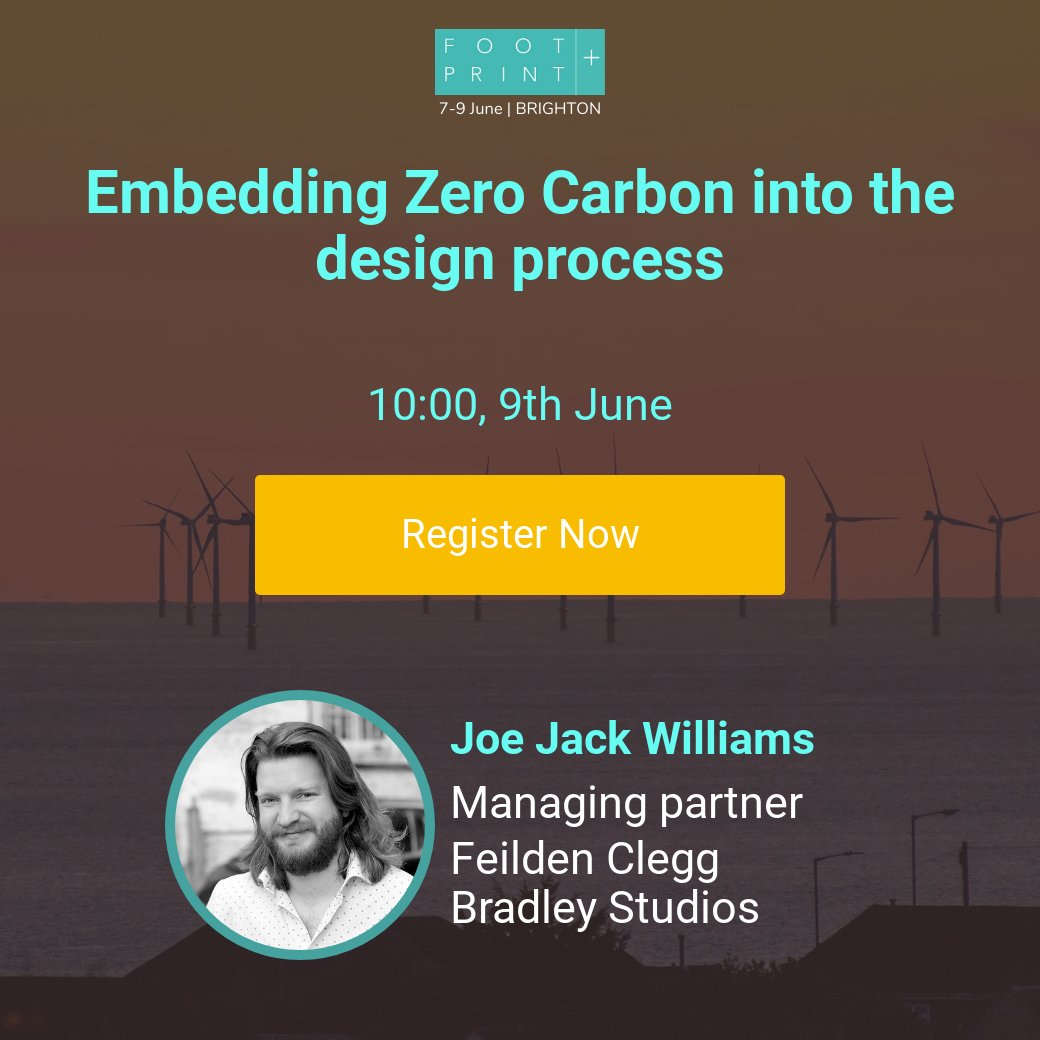 FootprintPlus's tweet photo. Catch Joe Jack Williams from @Feilden Clegg Bradley Studios  speaking at the exclusive #footprintplus22 session: Embedding Zero Carbon into the Design Process by securing your tickets today > https://t.co/JvyqTNac3C 
 
#drjoejackwilliams #associate #fcbstudios #netzerodesign https://t.co/wnLGLT3HI3