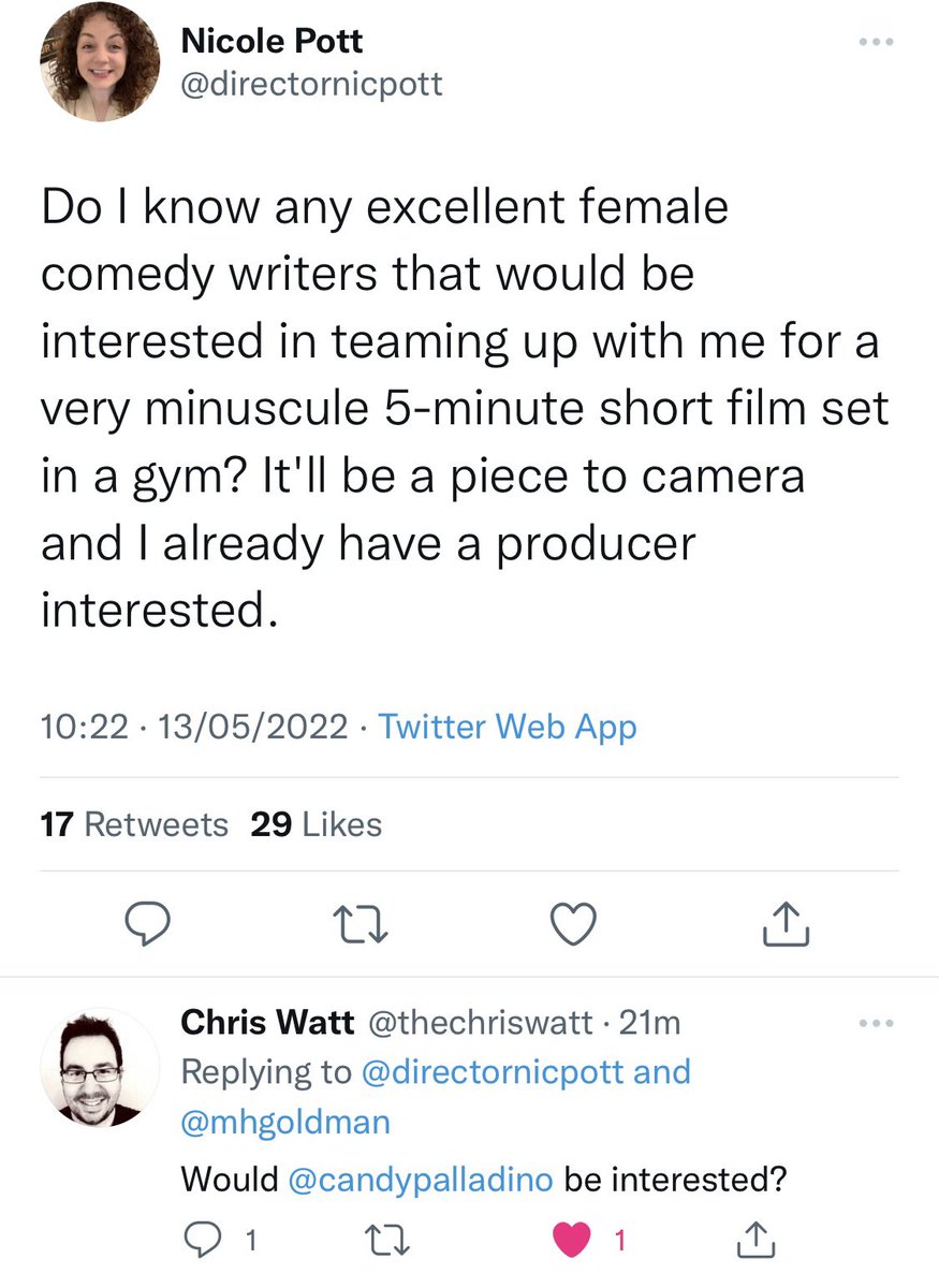 candypalladino's tweet photo. Psst. I’ve just been called “an excellent female comedy writer” by a real, live, bad ass screenwriter. (Insert internal scream here…) #youheardithearfirst https://t.co/FLDQHFu5Hi