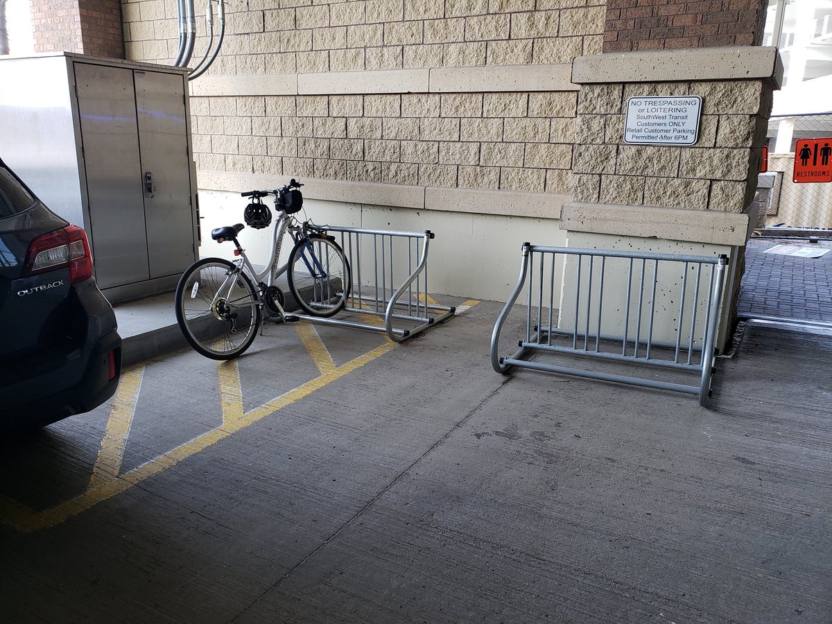 Beautiful day to do the first half of my commute by bike. Thank you @SWTransit for the VIP parking!