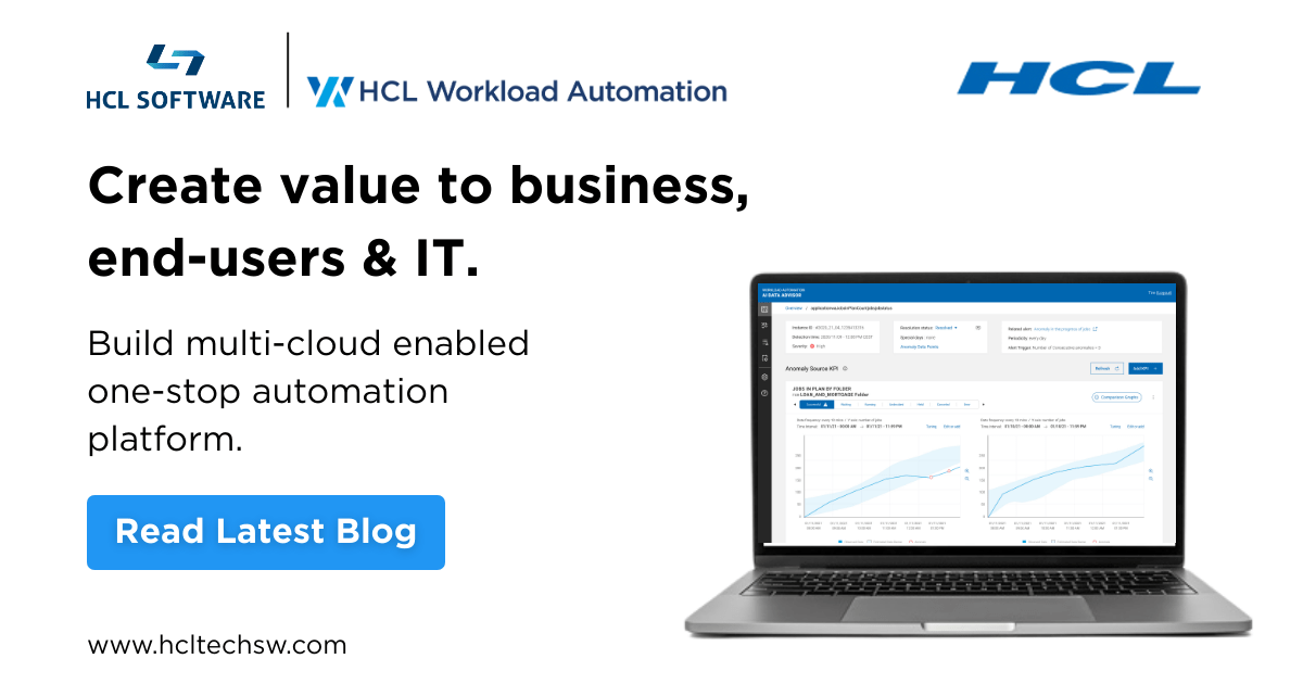 hclautomation's tweet image. HCL #WorkloadAutomation delivers more automated and responsive service to drive value to the business, end-users, and IT. Read the latest blog to know the advanced value which HCL Workload Automation brings to #RPA solution bit.ly/3OEe7IM