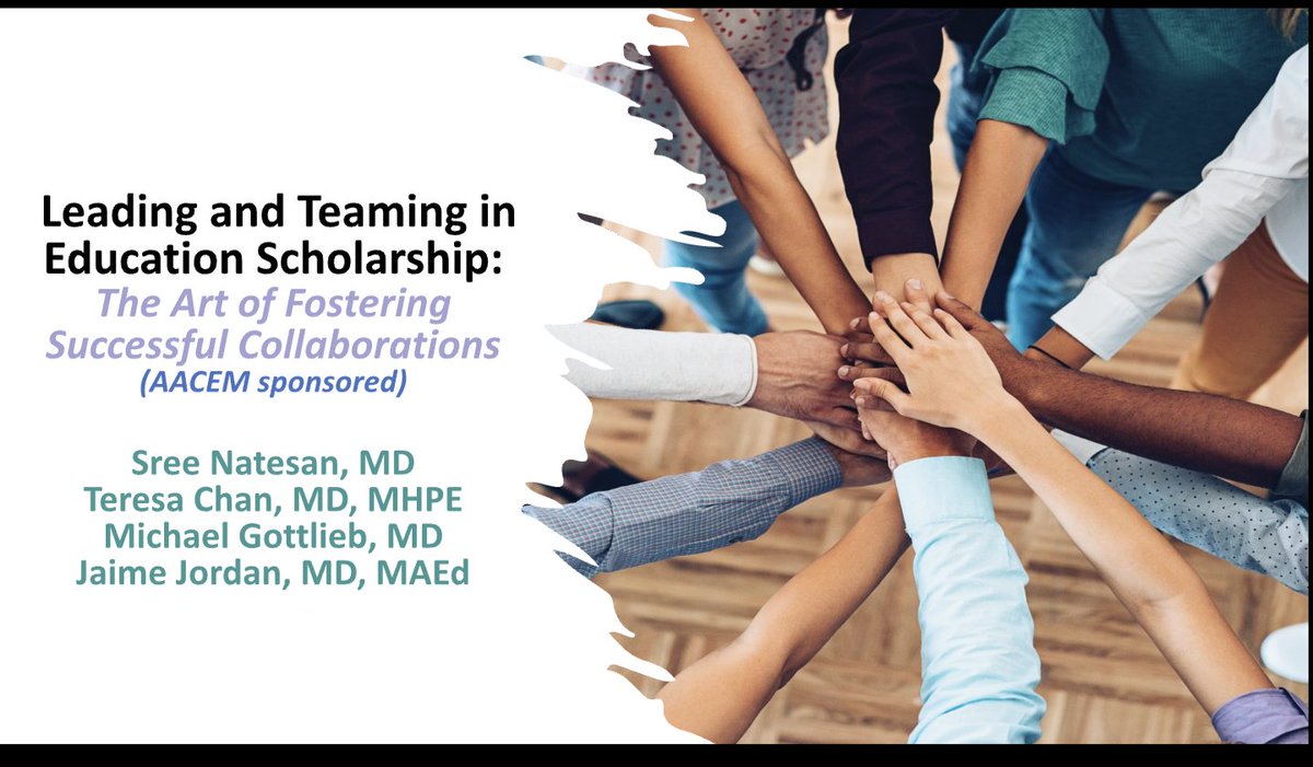 Come join us #SAEM22 in Bayside C for #Leading and Teaming: the Art of Collaboration. This will be filled with great #MedEd pearls from the most productive people I know (Drs <a href="/TChanMD/">Teresa Chan | 陳敏怡</a> <a href="/MGottliebMD/">Michael Gottlieb</a> Dr Jordan).