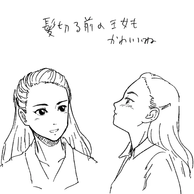 髪切る前の王女も可愛いね、という絵#ローマの休日 