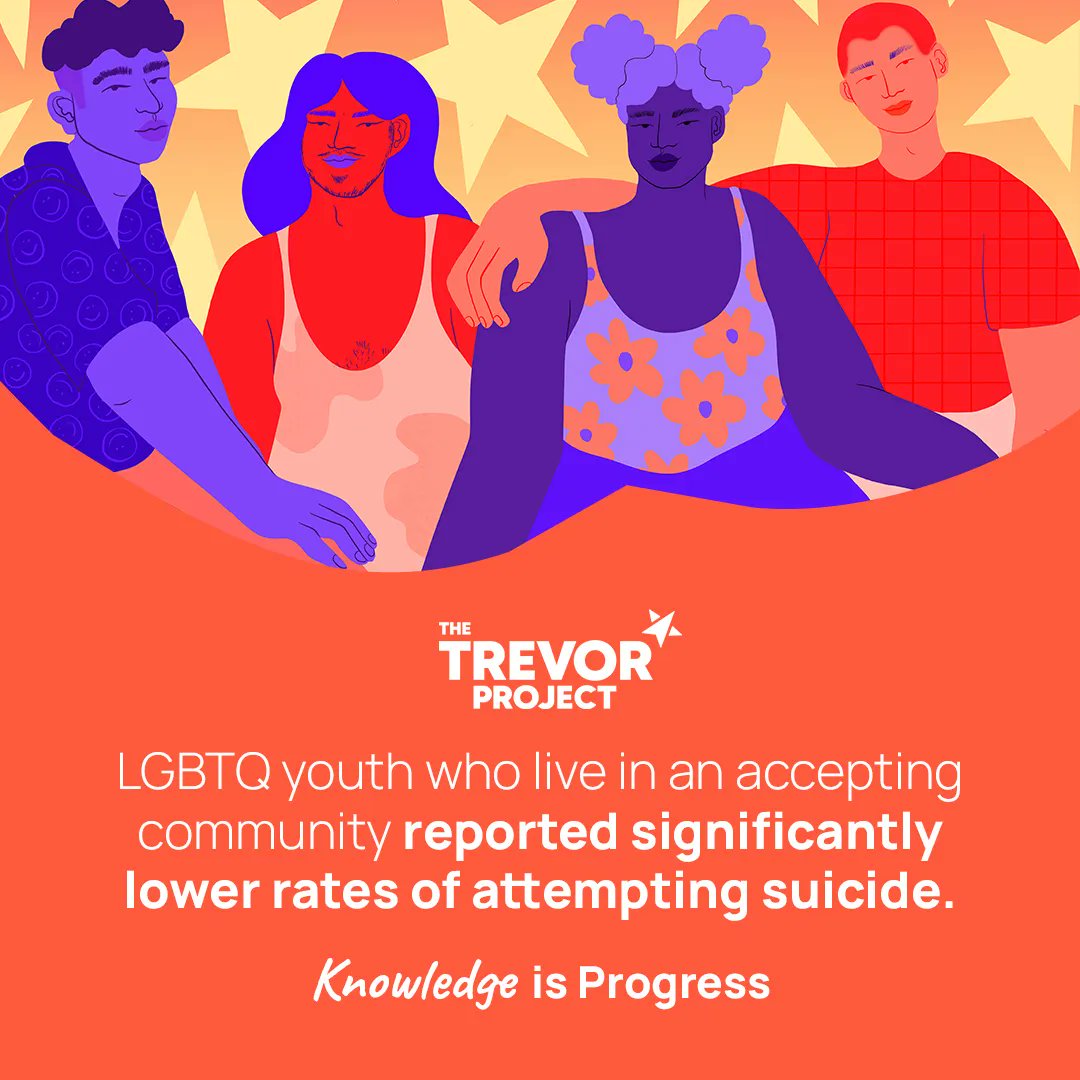 MentalHealthAm's tweet photo. @TrevorProject’s 2022 national survey underscores that LGBTQ + affirming schools, accepting communities, and support from family and friends are linked to better mental health among LGBTQ+ youth. 🌈

Learn more about how #KnowledgeIsProgress: 

https://t.co/XKAfWOgv0U https://t.co/2xPldXCaEI