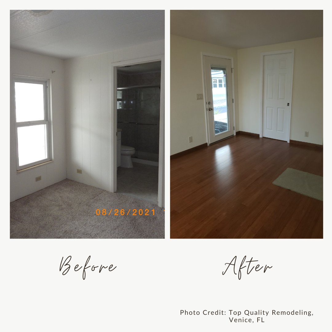 It’s National Home Remodeling Month, Sponsored by Westlake Royal Building Products. This week, we are featuring photos of kitchen and bathroom remodels. In this remodel, bamboo flooring and a door that leads out to the hot tub were both installed. nahb.org/remodelingmonth